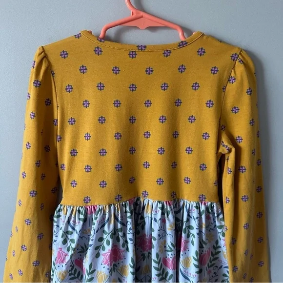 Matilda Jane 6 Choose Your Own Path Gold Star Pencil Dress Mustard Yellow Floral - Picture 7 of 10